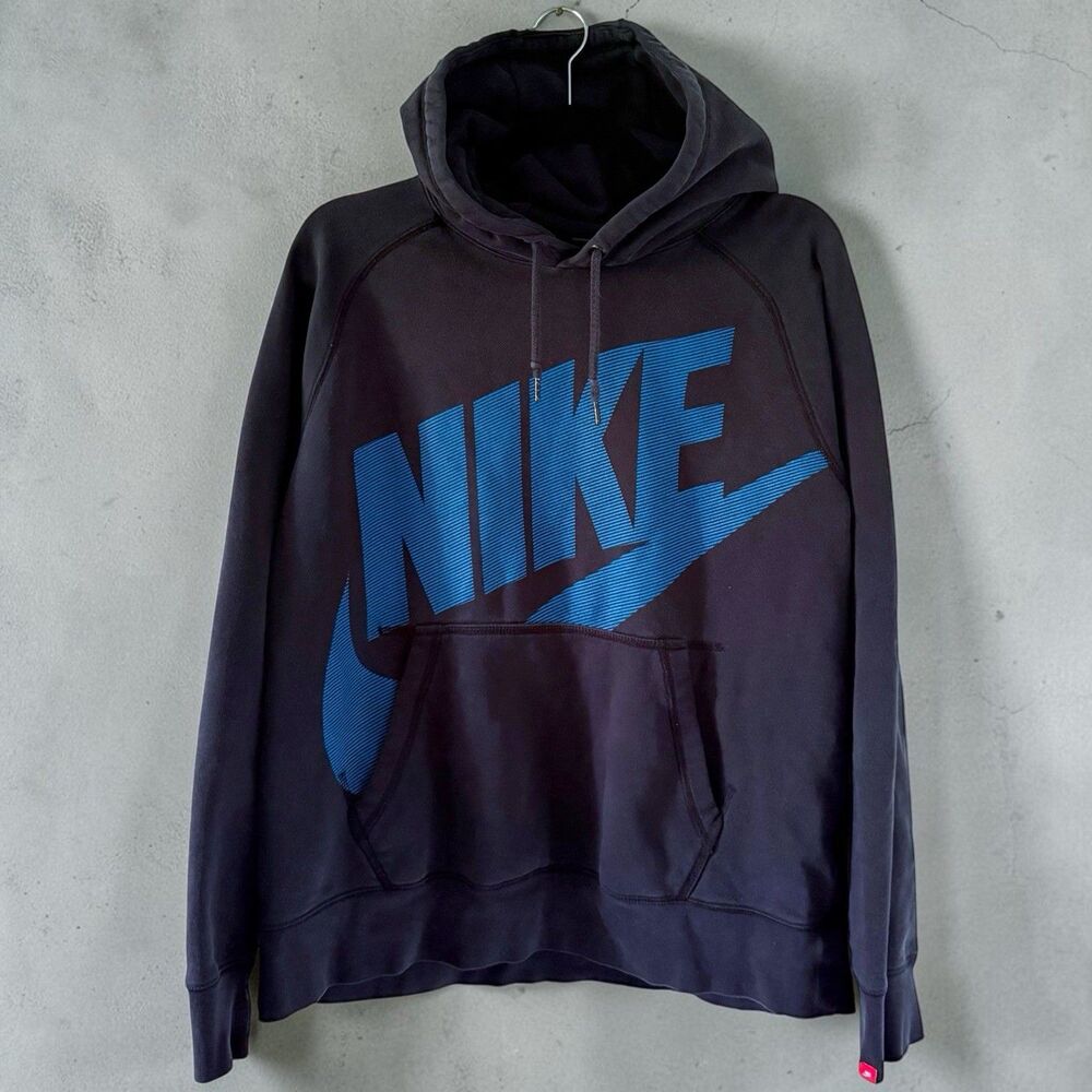 NIKE AW77 Fleece Pullover NSW Hoodie Jacket Sweatshirt Black 717289-010 L Large